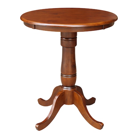 International Concepts Round 30 in Round Top Pedestal Table, 34.9 inH, Espresso, 30 W, 30 L, 35.1 in H, Wood, Espresso K581-30RT-6B